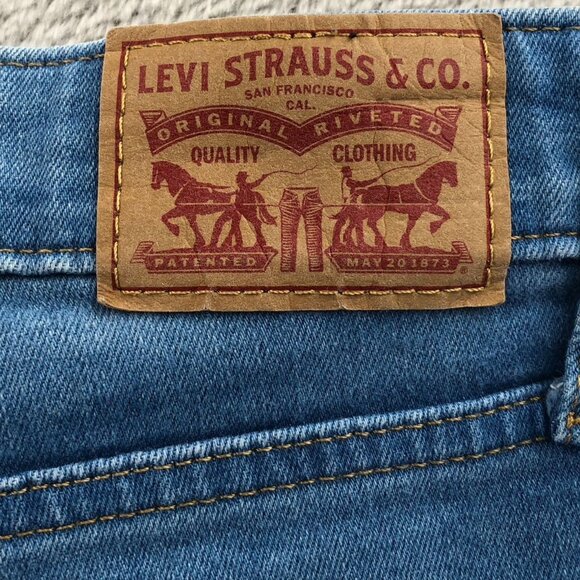 Levis Womens 721 Jeans Size 28 High Rise Skinny Leg Ankle Blue Denim Casual - Picture 14 of 16